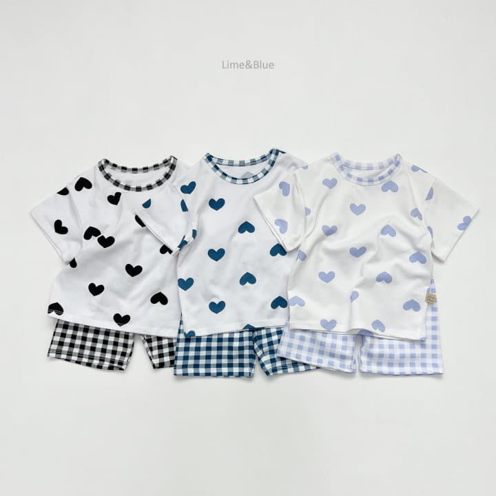 Lime & Blue - Korean Children Fashion - #kidsstore - Heart Check Easywear - 6