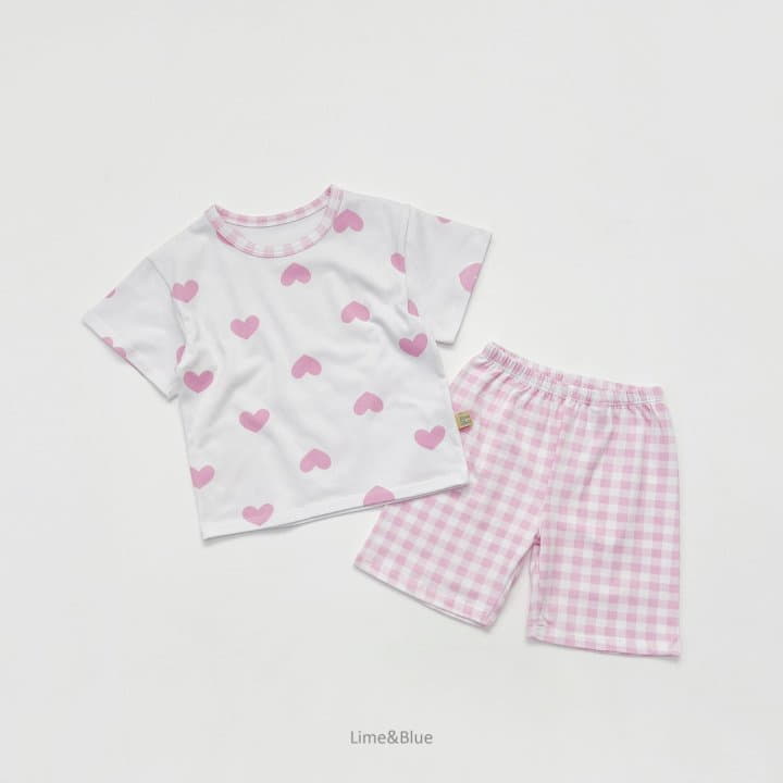 Lime & Blue - Korean Children Fashion - #littlefashionista - Heart Check Easywear - 9