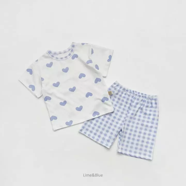 Lime & Blue - Korean Children Fashion - #prettylittlegirls - Heart Check Easywear - 12