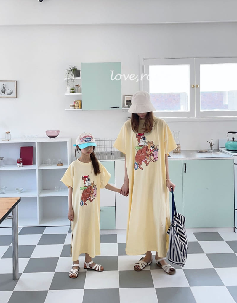 Love Rosie - Korean Children Fashion - #magicofchildhood - Vintage Bear Maxy One-piece with Mom - 6