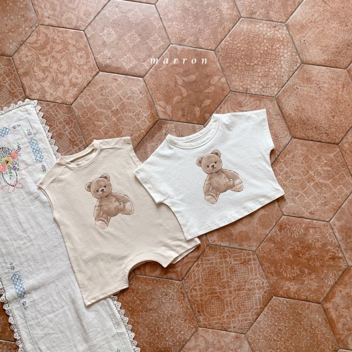 Marron Kid - Korean Baby Fashion - #babyootd - Bebe Teddy Bear Bodysuit - 5