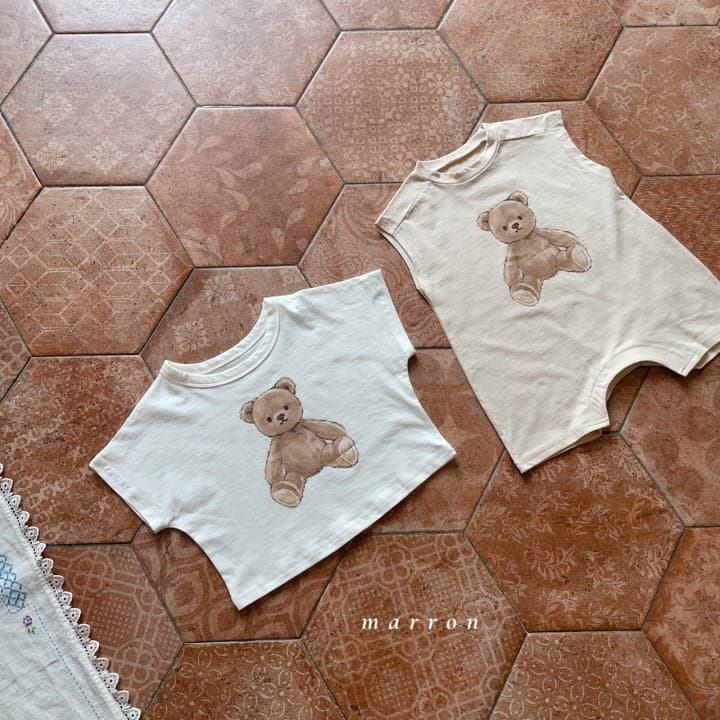 Marron Kid - Korean Baby Fashion - #babyoutfit - Bebe Teddy Bear Bodysuit - 6