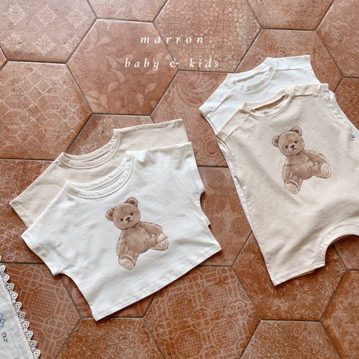 Marron Kid - Korean Baby Fashion - #babywear - Bebe Teddy Bear Bodysuit - 8