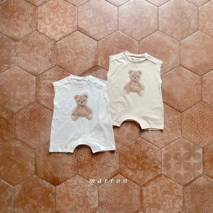 Marron Kid - Korean Baby Fashion - #onlinebabyshop - Bebe Teddy Bear Bodysuit - 10