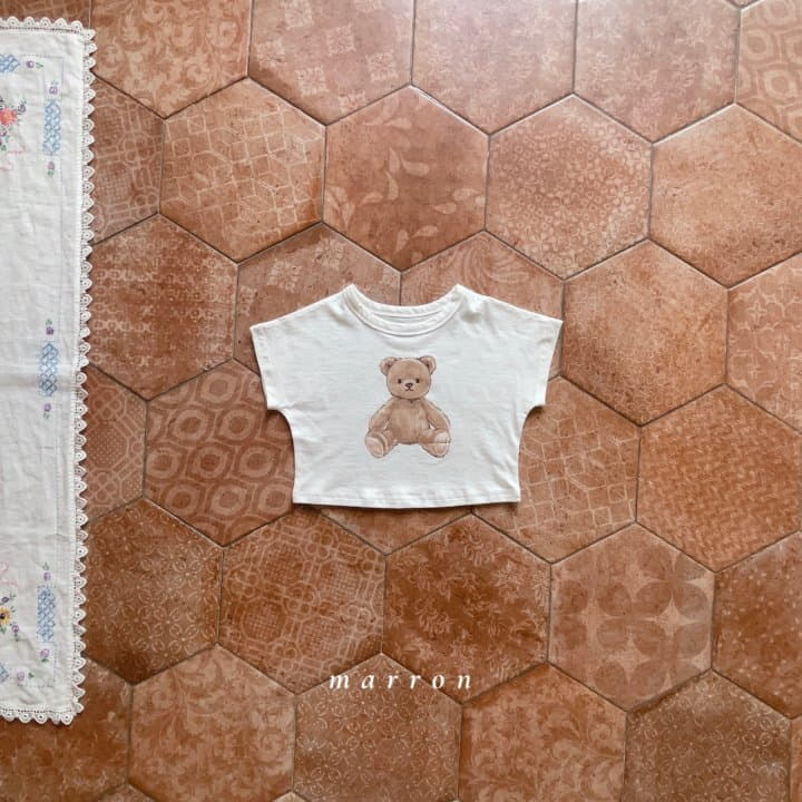 Marron Kid - Korean Children Fashion - #kidzfashiontrend - Teddy Bear Tee - 4