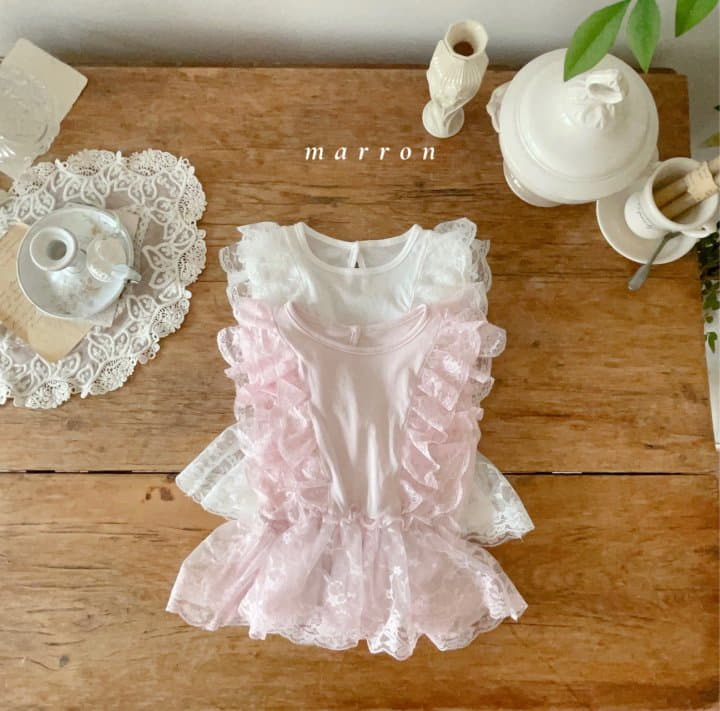 Marron Kid - Korean Children Fashion - #discoveringself - Loving You Lace Tee - 2