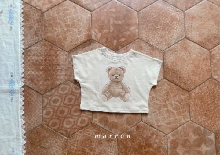 Marron Kid - Korean Children Fashion - #kidzfashiontrend - Teddy Bear Tee - 3