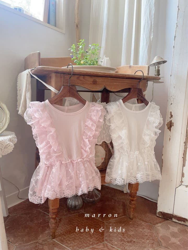 Marron Kid - Korean Children Fashion - #littlefashionista - Loving You Lace Tee - 8