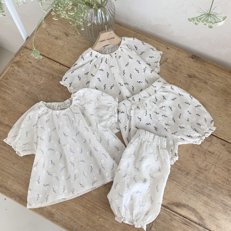 Mimi Market - Korean Baby Fashion - #babyfashion - Floral Top Bottom Set - 8