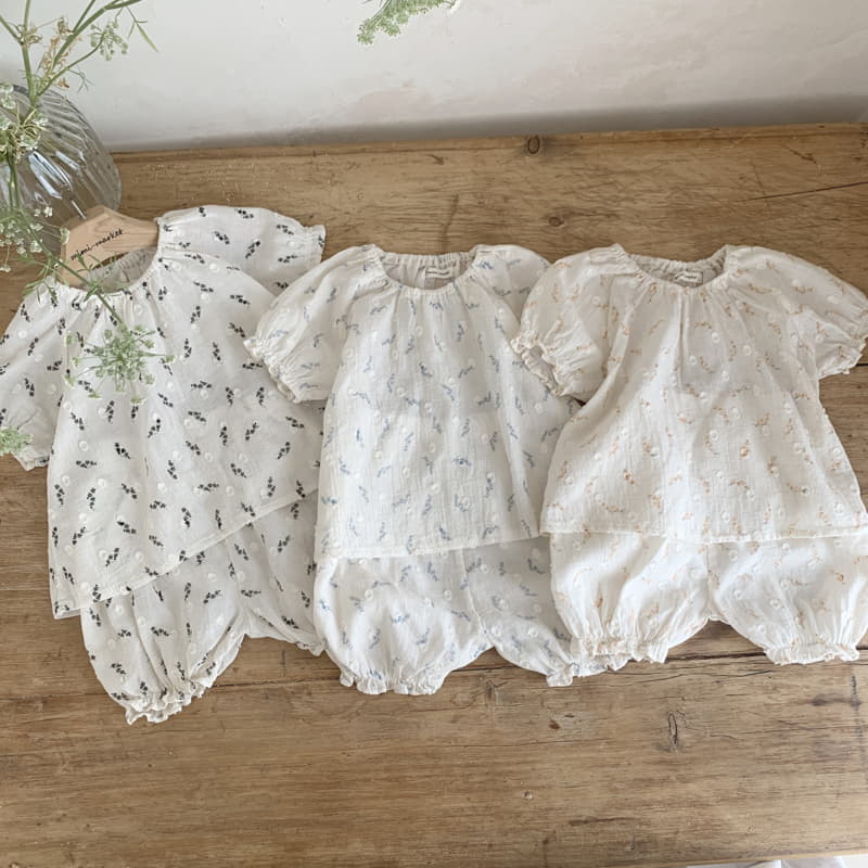 Mimi Market - Korean Baby Fashion - #babyfever - Floral Top Bottom Set - 9