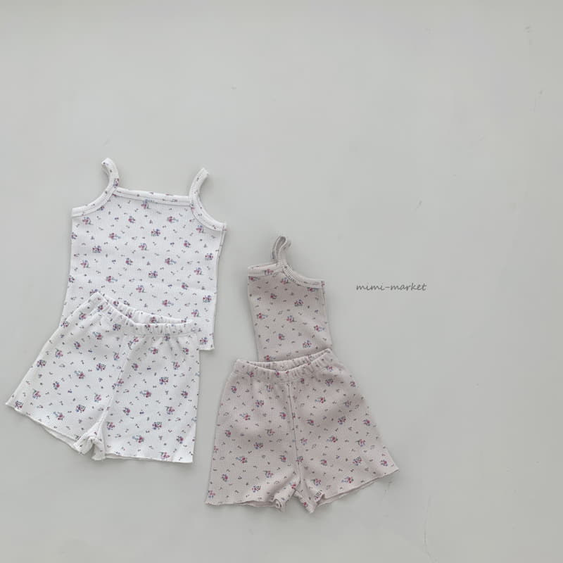 Mimi Market - Korean Baby Fashion - #babygirlfashion - Flower Sleevless Top Bottom Set - 4