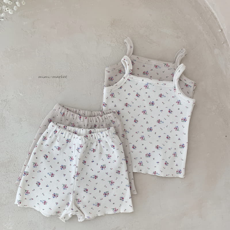 Mimi Market - Korean Baby Fashion - #babyoutfit - Flower Sleevless Top Bottom Set - 7