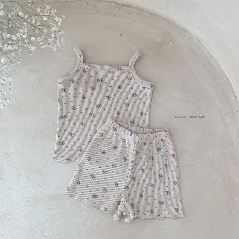 Mimi Market - Korean Baby Fashion - #babyoutfit - Flower Sleevless Top Bottom Set - 8