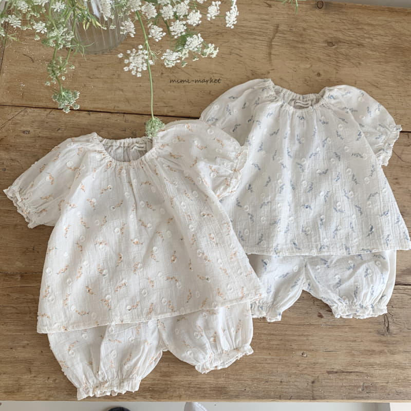 Mimi Market - Korean Baby Fashion - #babywear - Floral Top Bottom Set