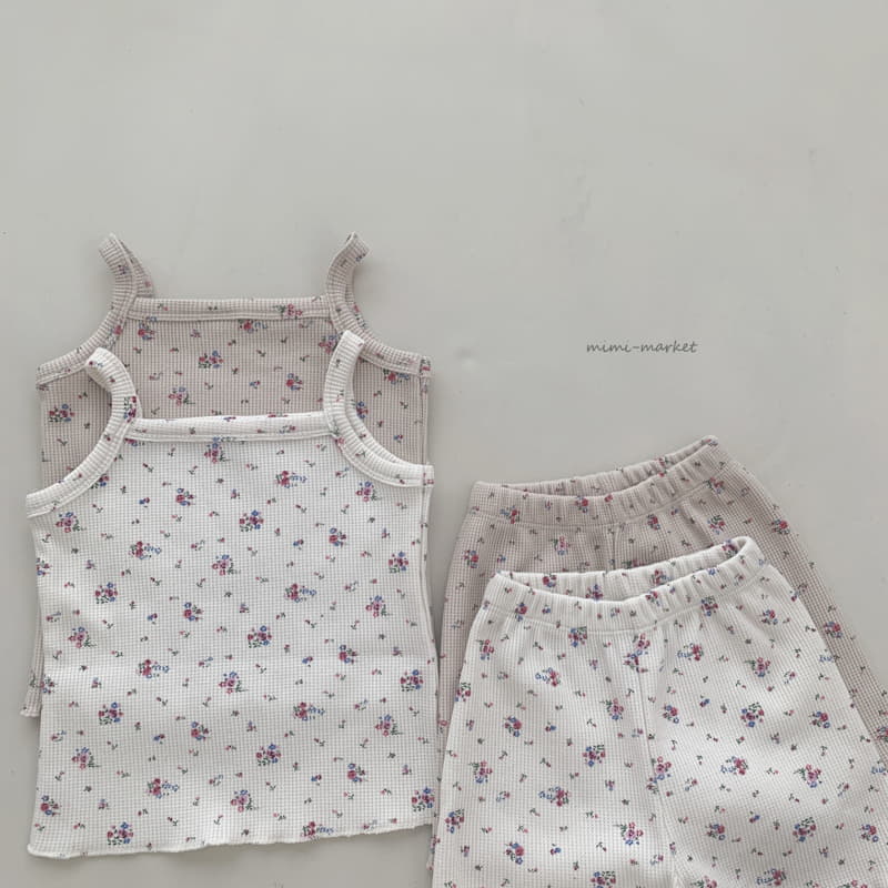 Mimi Market - Korean Baby Fashion - #onlinebabyshop - Flower Sleevless Top Bottom Set - 11