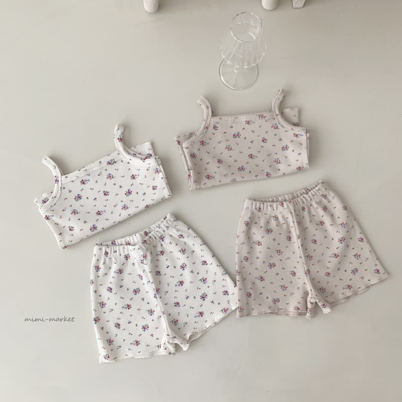 Mimi Market - Korean Baby Fashion - #smilingbaby - Flower Sleevless Top Bottom Set - 12