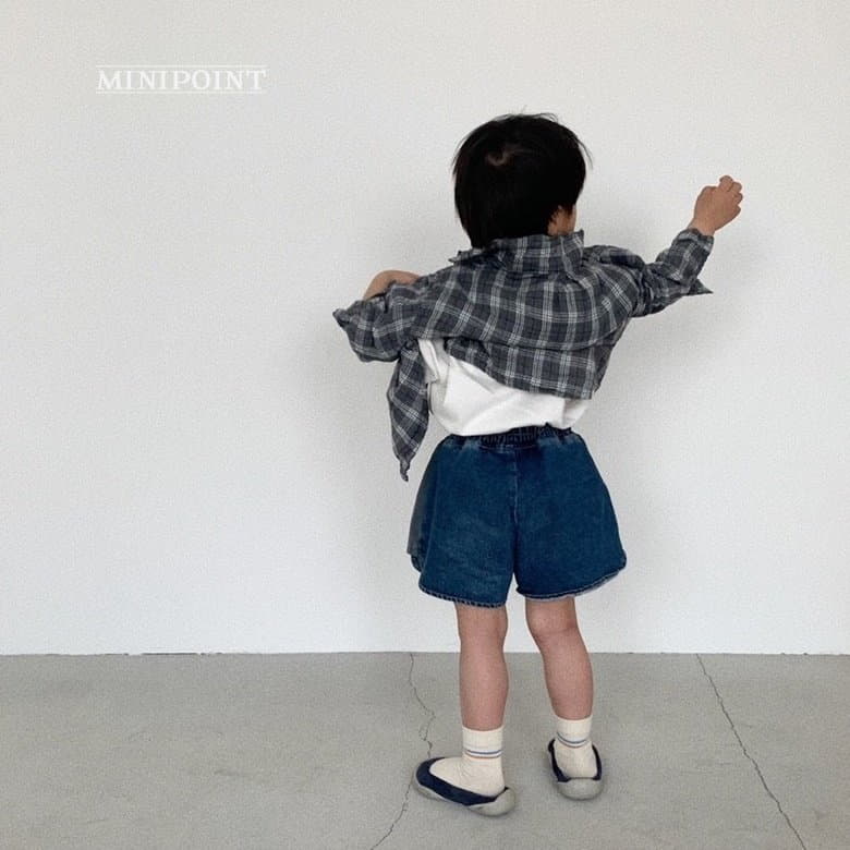 Minipoint - Korean Children Fashion - #kidsshorts - Stand Check Shirt - 4