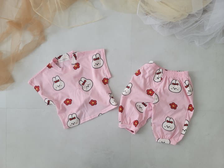 Moran - Korean Children Fashion - #littlefashionista - Rabbit Top Bottom Set - 4