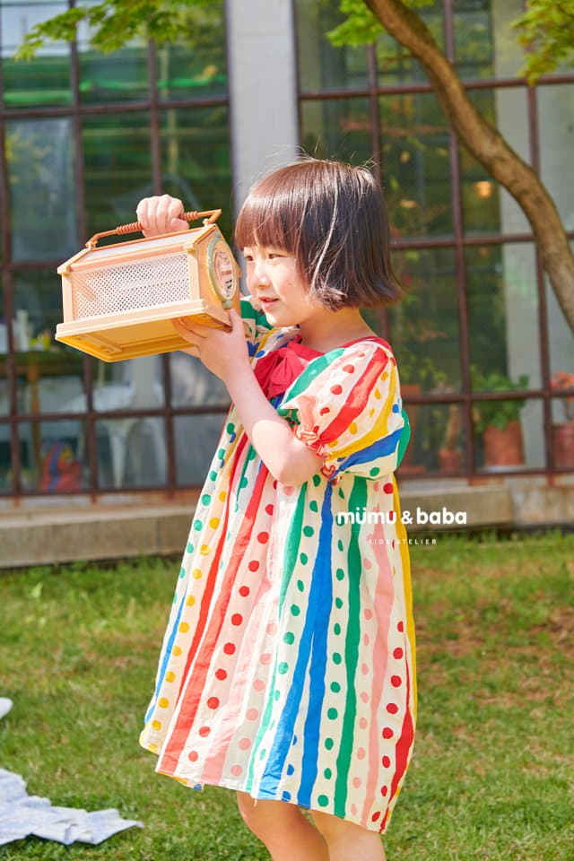 Mumunbaba - Korean Children Fashion - #kidsstore - Vivid Ribbon One-piece - 2