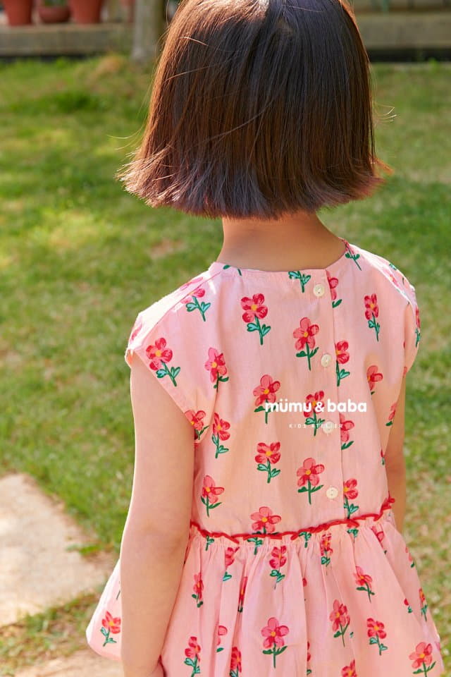 Mumunbaba - Korean Children Fashion - #toddlerclothing - Red Flower Blouse - 4