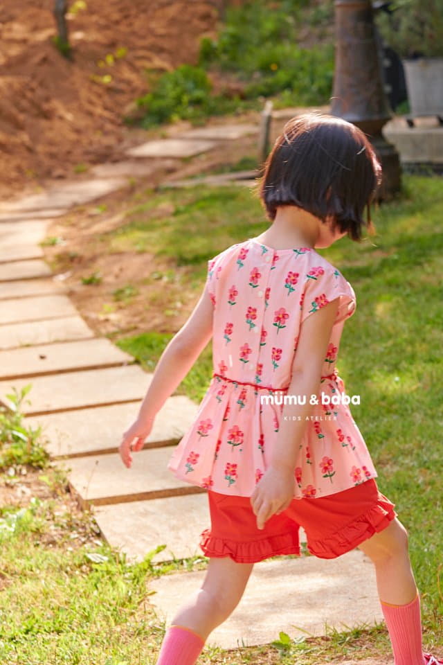 Mumunbaba - Korean Children Fashion - #todddlerfashion - Red Flower Blouse - 2