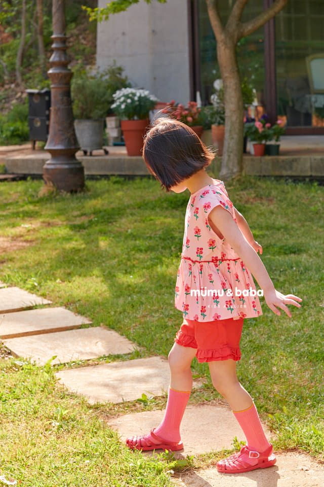 Mumunbaba - Korean Children Fashion - #toddlerclothing - Red Flower Blouse - 3