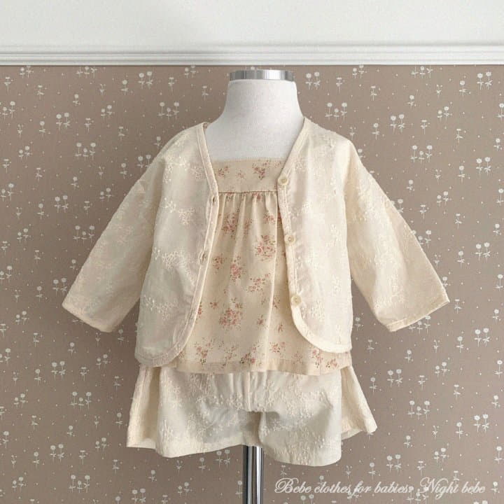 Night Bebe - Korean Baby Fashion - #babyboutiqueclothing - Flower Embrodiery Cardigan 0~3y - 2