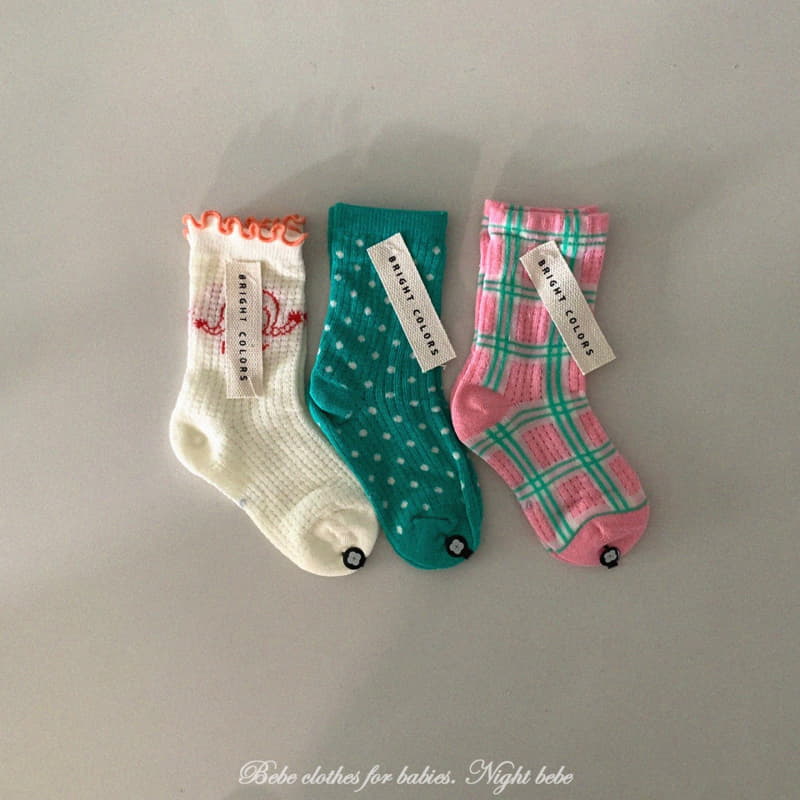 Night Bebe - Korean Children Fashion - #stylishchildhood - Kitch Socks Set 1~3y - 3