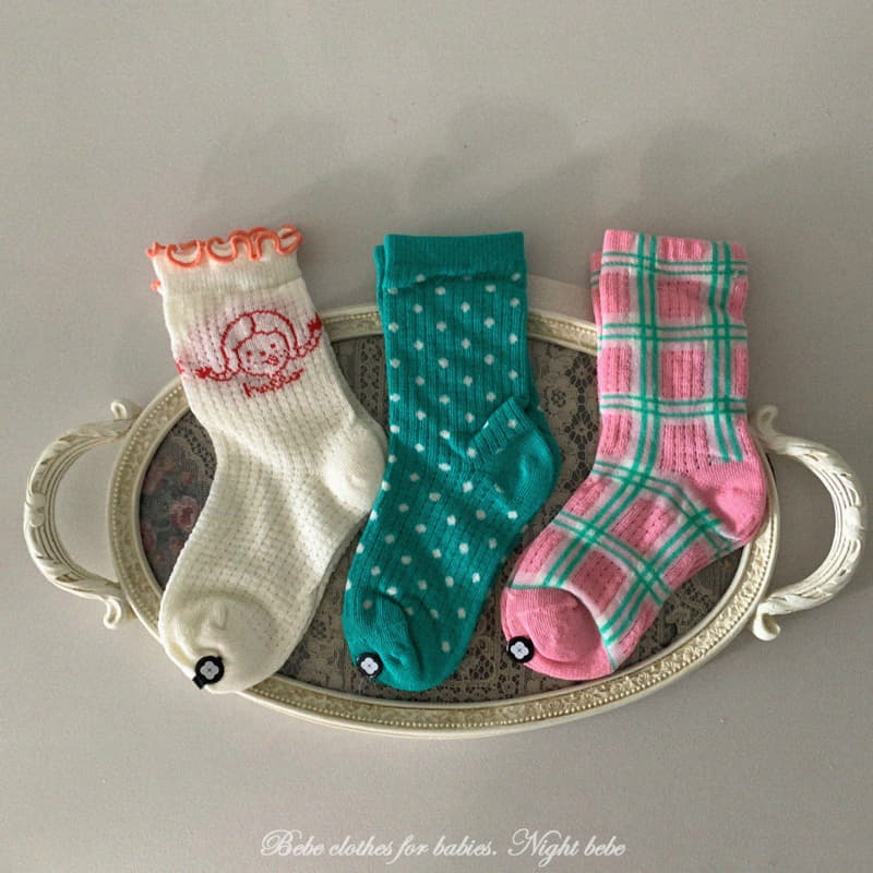 Night Bebe - Korean Children Fashion - #todddlerfashion - Kitch Socks Set 1~3y