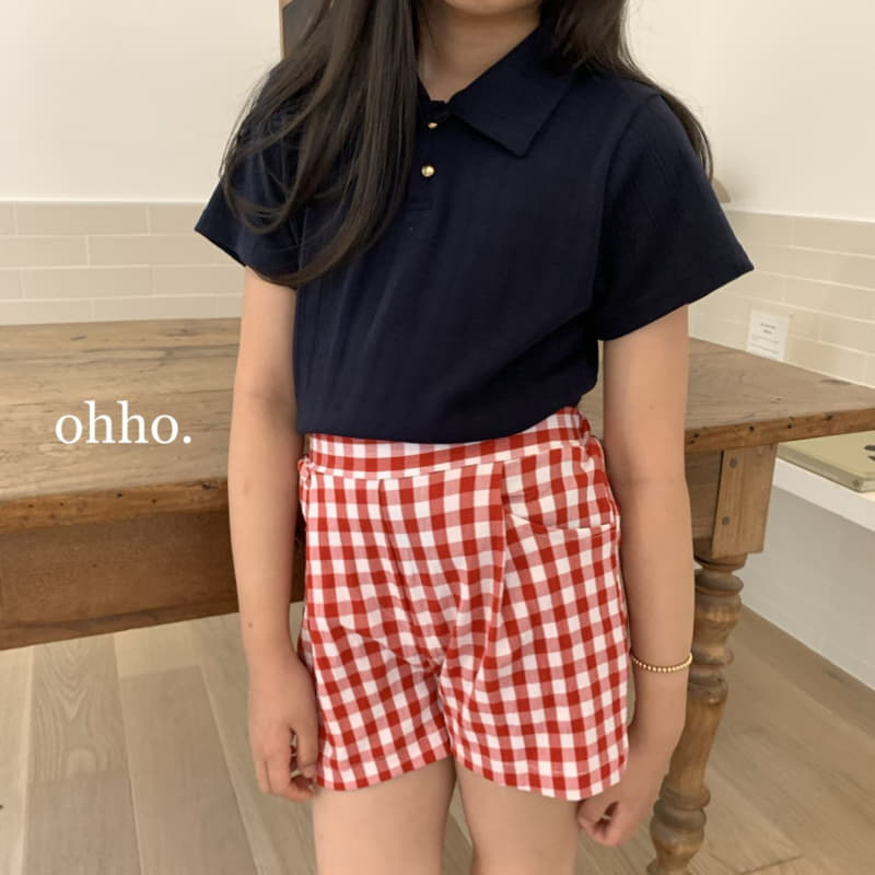 Ohho - Korean Children Fashion - #kidsshorts - French Summer Collar Tee - 12