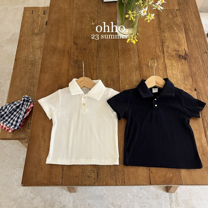 Ohho - Korean Children Fashion - #magicofchildhood - French Summer Collar Tee