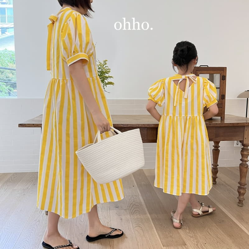 Ohho - Korean Children Fashion - #stylishchildhood - Cool Ribbon One-piece with Mom - 7