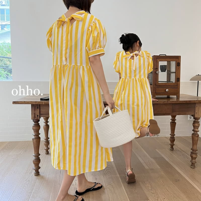 Ohho - Korean Children Fashion - #todddlerfashion - Cool Ribbon One-piece with Mom - 5