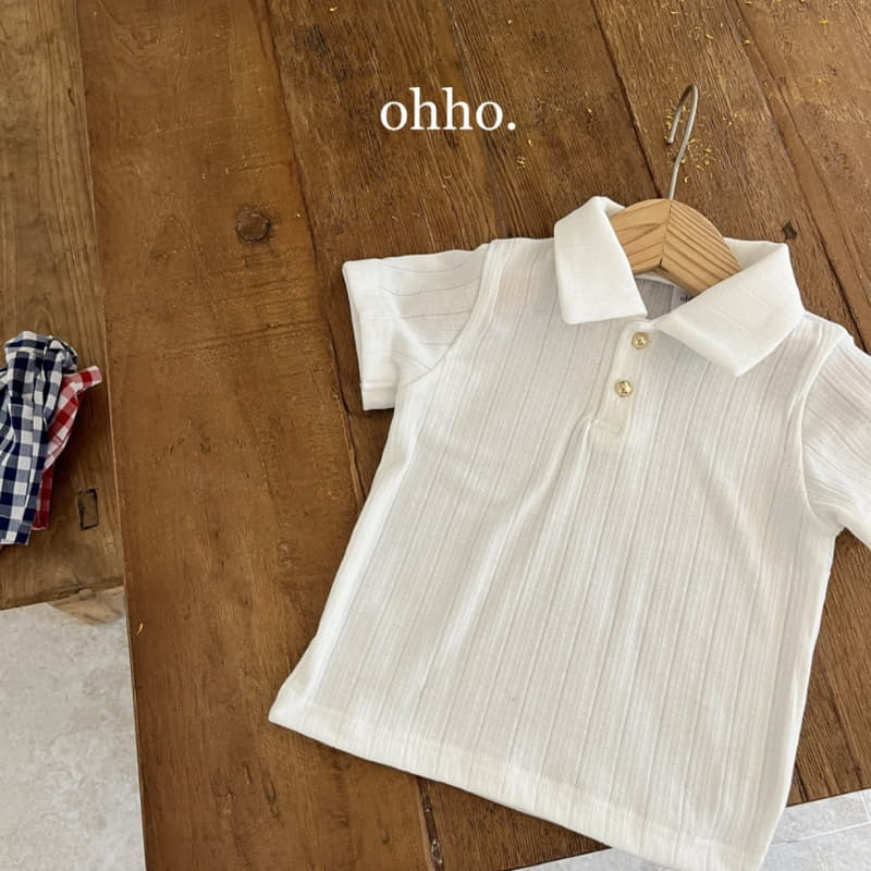 Ohho - Korean Children Fashion - #toddlerclothing - French Summer Collar Tee - 5