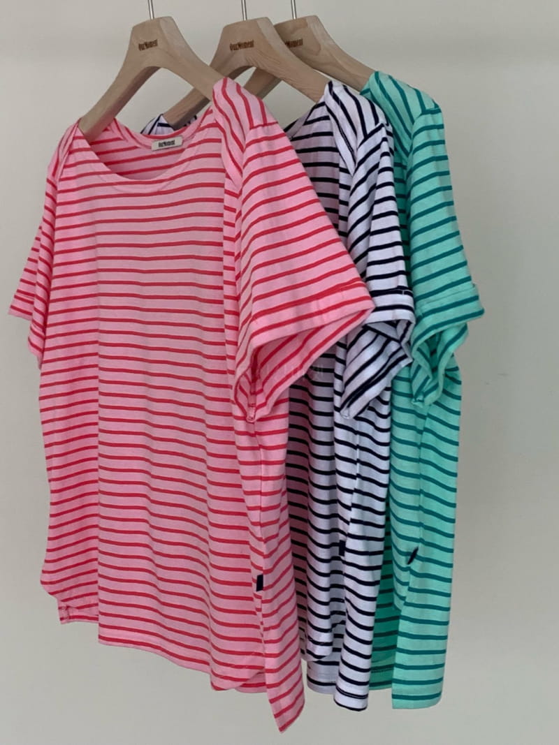 Our Moment - Korean Women Fashion - #momslook - Rolly Stripes Tee - 5