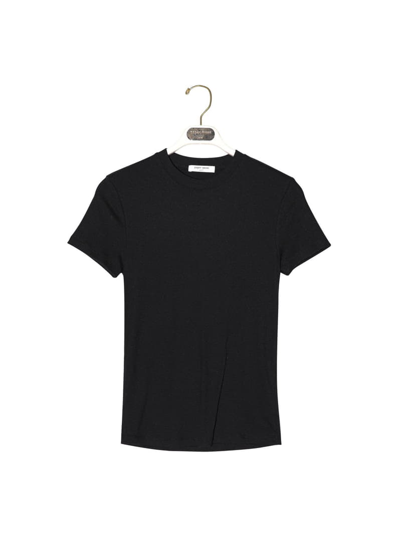 Paper Moon - Korean Women Fashion - #restrostyle - Ribbed Slim Crewneck Basic Tee