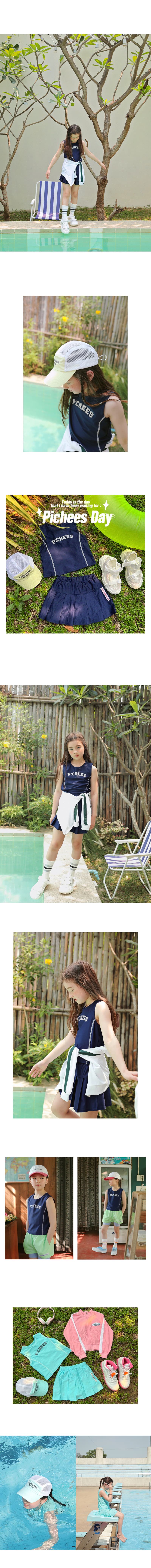 Peach-Cream - Korean Junior Fashion - #designkidswear - Kaisy  Rashguad Sleeveless Top - 3