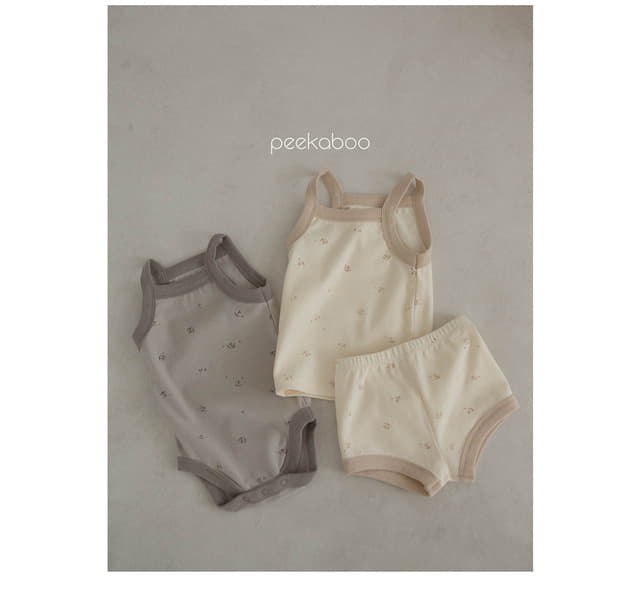 Peekaboo - Korean Baby Fashion - #babyoutfit - Mushroom Sleeveless Bodysuit - 4