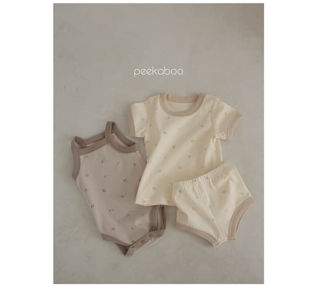 Peekaboo - Korean Baby Fashion - #babywear - Mushroom Sleeveless Bodysuit - 5