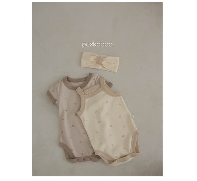 Peekaboo - Korean Baby Fashion - #babyoutfit - Mushroom Short Sleeves Bodysuit - 4