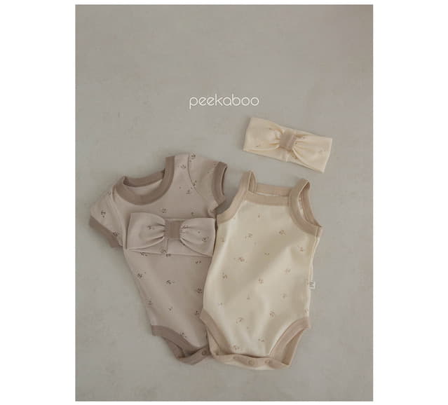 Peekaboo - Korean Baby Fashion - #onlinebabyboutique - Mushroom Sleeveless Bodysuit - 6