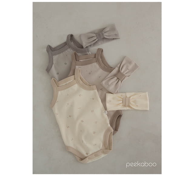 Peekaboo - Korean Baby Fashion - #onlinebabyshop - Mushroom Sleeveless Bodysuit - 7