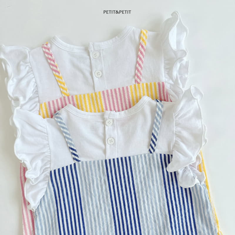 Petit & Petit - Korean Children Fashion - #childofig - Ribbon Stripes One-piece - 2