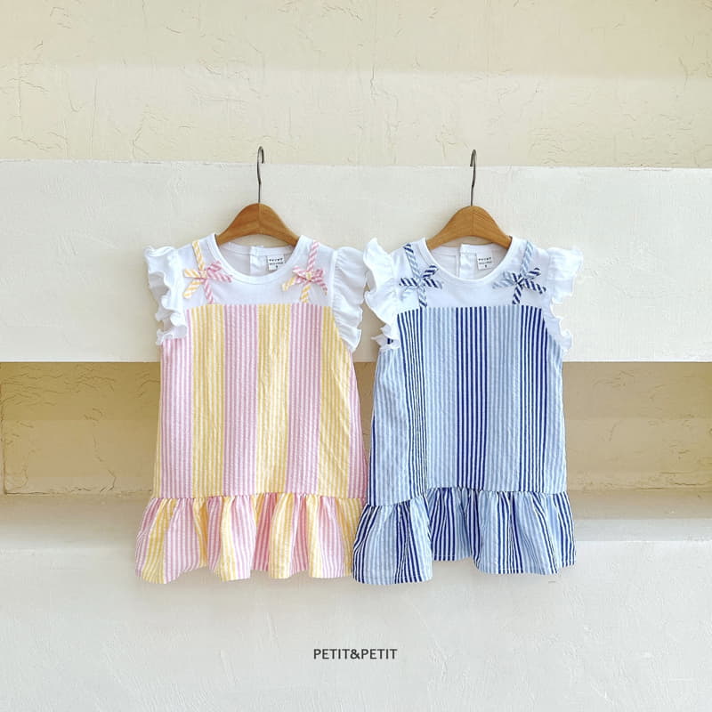 Petit & Petit - Korean Children Fashion - #childrensboutique - Ribbon Stripes One-piece - 3