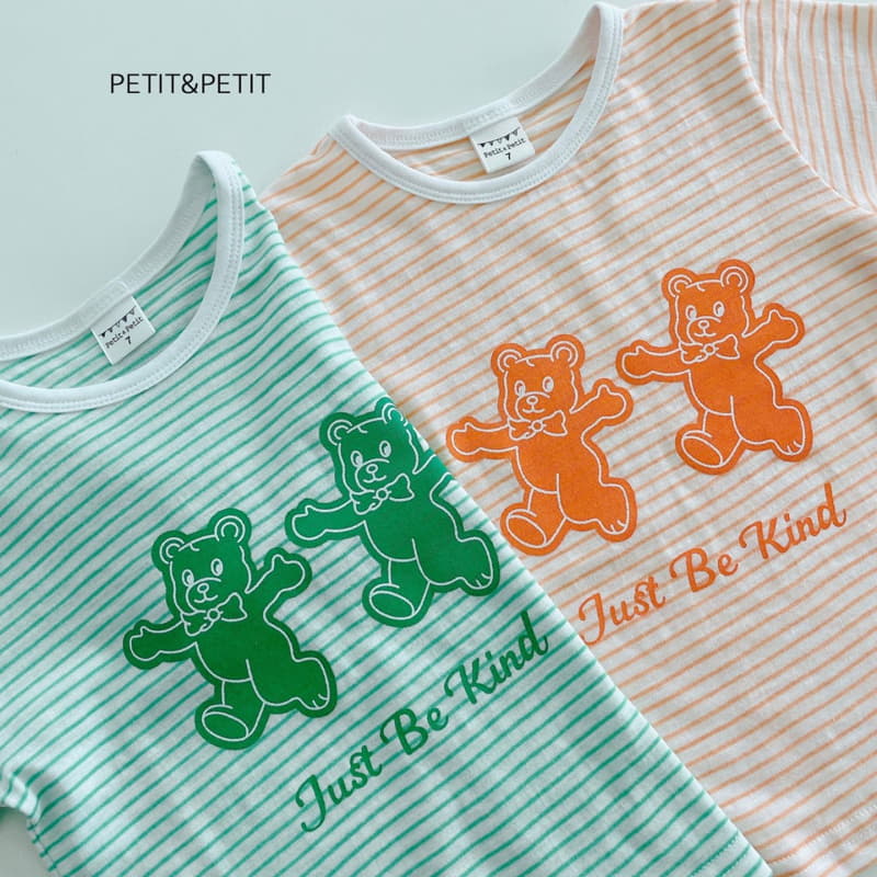 Petit & Petit - Korean Children Fashion - #childrensboutique - Bear Bear Piping Tee - 4