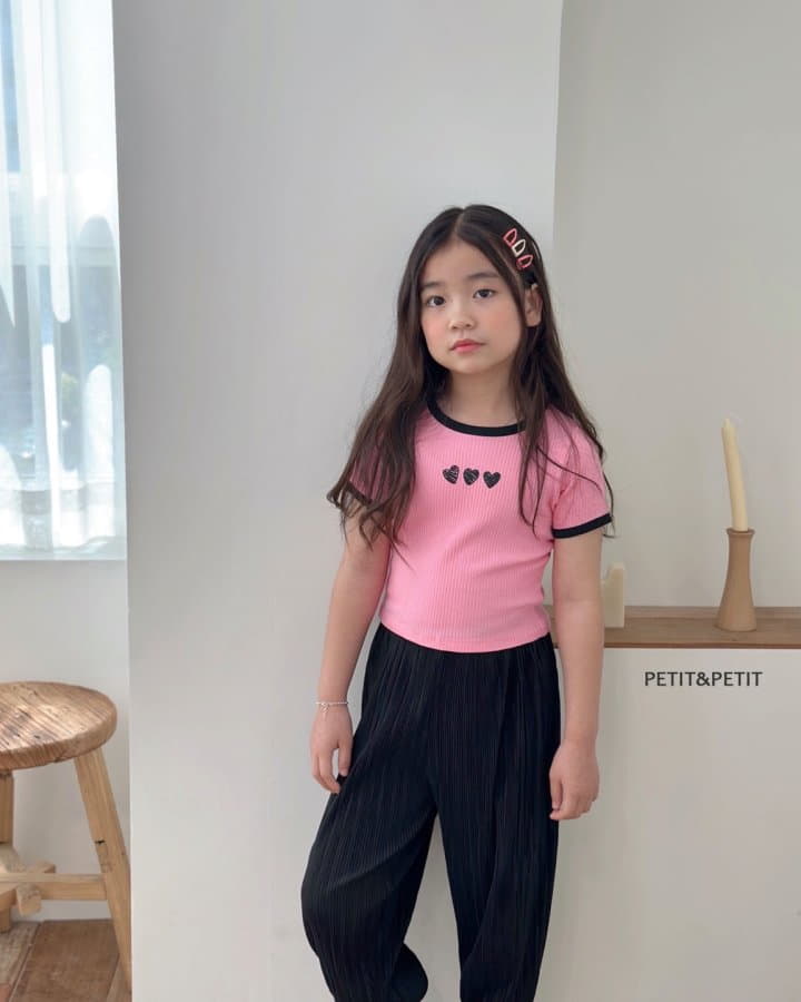 Petit & Petit - Korean Children Fashion - #kidsshorts - Heart Crop Tee - 6