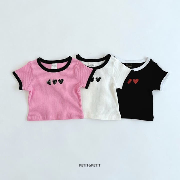 Petit & Petit - Korean Children Fashion - #littlefashionista - Heart Crop Tee - 10