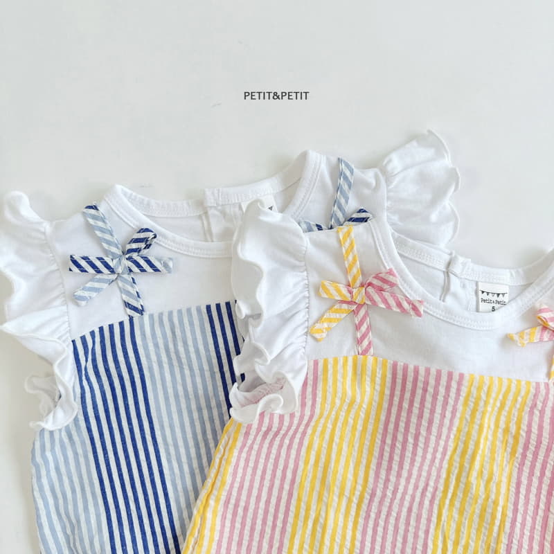 Petit & Petit - Korean Children Fashion - #stylishchildhood - Ribbon Stripes One-piece