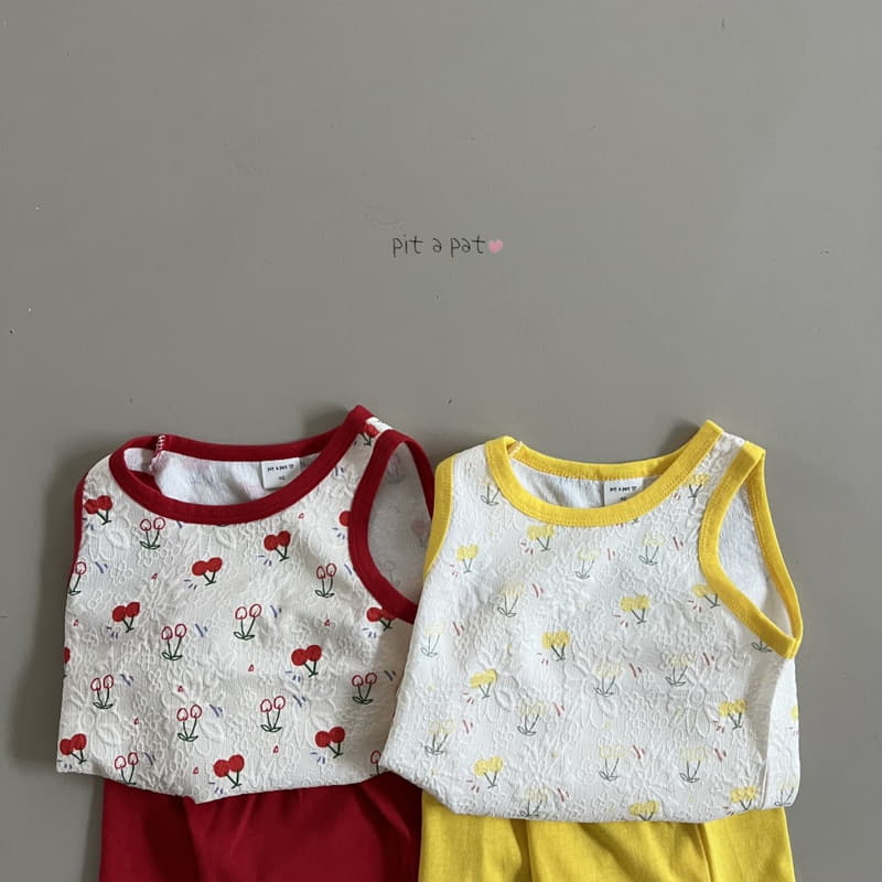 Pitapat - Korean Children Fashion - #childofig - Cherry Sleeveless Top Bottom Set - 7