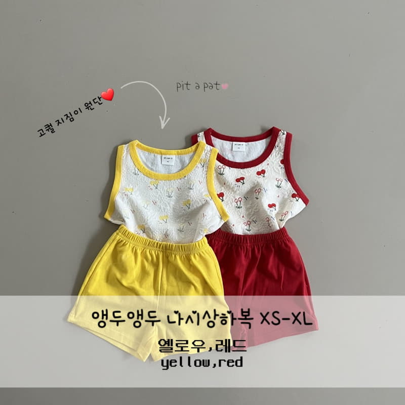 Pitapat - Korean Children Fashion - #discoveringself - Cherry Sleeveless Top Bottom Set - 11